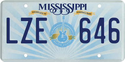 MS license plate LZE646