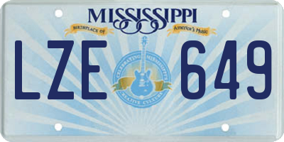 MS license plate LZE649