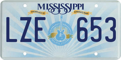 MS license plate LZE653