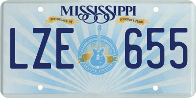 MS license plate LZE655