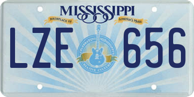 MS license plate LZE656