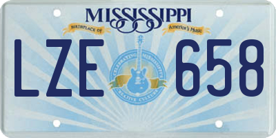 MS license plate LZE658