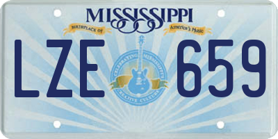 MS license plate LZE659