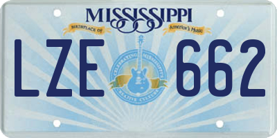 MS license plate LZE662