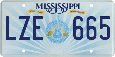 MS license plate LZE665