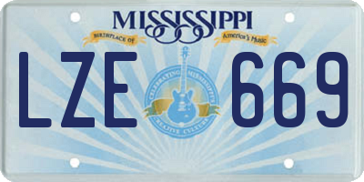 MS license plate LZE669