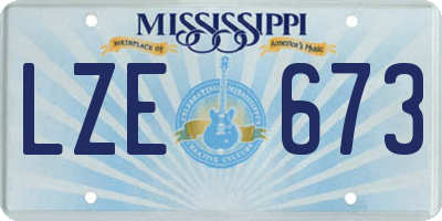 MS license plate LZE673