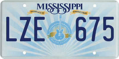 MS license plate LZE675