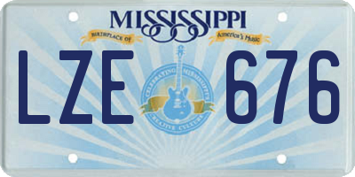 MS license plate LZE676