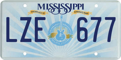 MS license plate LZE677