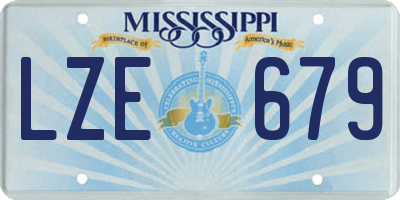 MS license plate LZE679