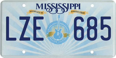 MS license plate LZE685