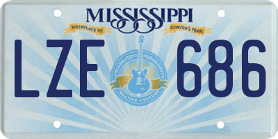 MS license plate LZE686