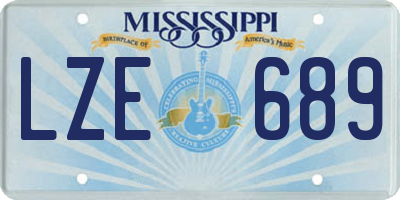 MS license plate LZE689