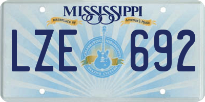 MS license plate LZE692