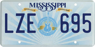 MS license plate LZE695