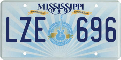 MS license plate LZE696
