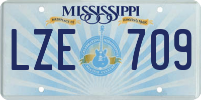 MS license plate LZE709