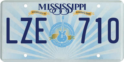 MS license plate LZE710
