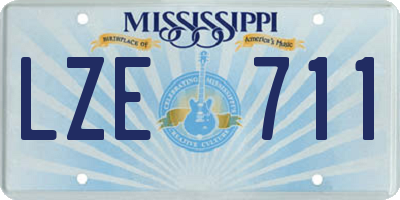 MS license plate LZE711