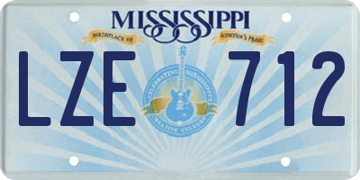 MS license plate LZE712