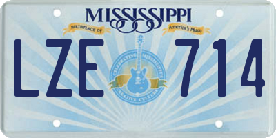 MS license plate LZE714