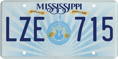 MS license plate LZE715