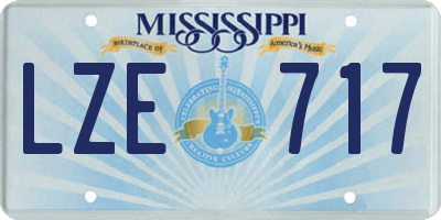 MS license plate LZE717