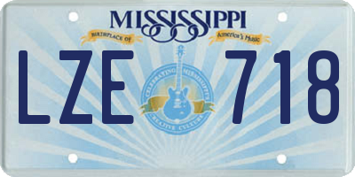 MS license plate LZE718