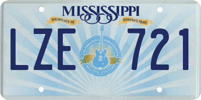 MS license plate LZE721