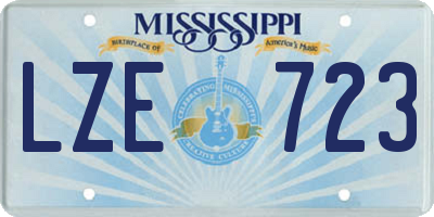 MS license plate LZE723