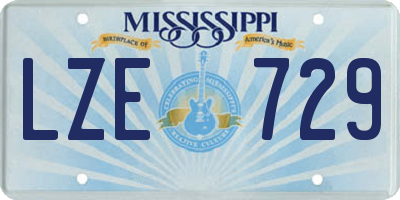 MS license plate LZE729