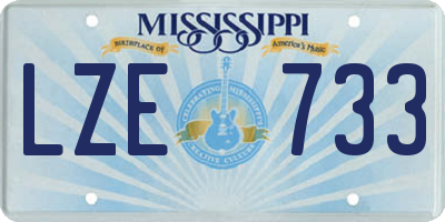 MS license plate LZE733