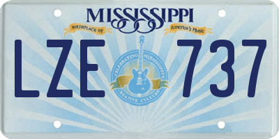 MS license plate LZE737