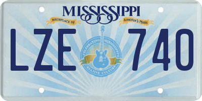 MS license plate LZE740