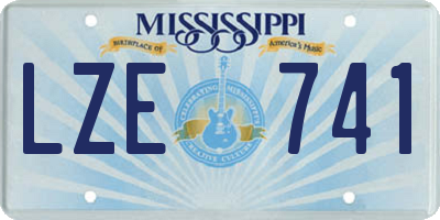 MS license plate LZE741