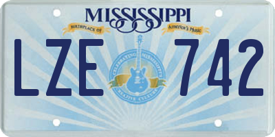 MS license plate LZE742