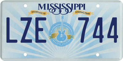 MS license plate LZE744