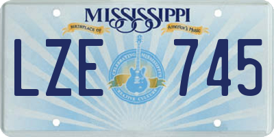 MS license plate LZE745