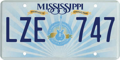 MS license plate LZE747