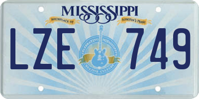 MS license plate LZE749