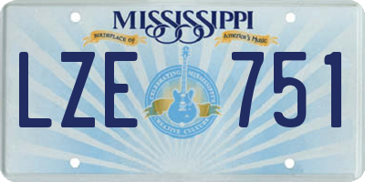 MS license plate LZE751