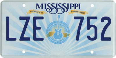 MS license plate LZE752