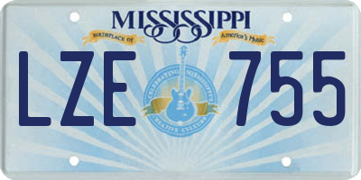 MS license plate LZE755