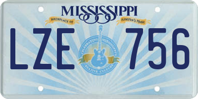 MS license plate LZE756