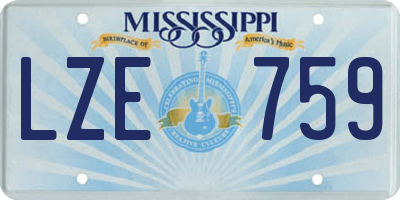 MS license plate LZE759