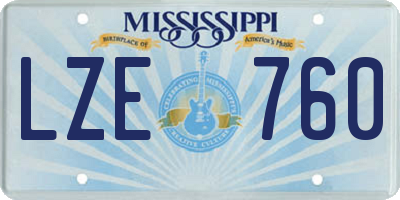MS license plate LZE760