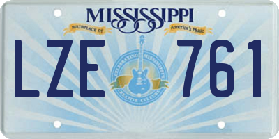MS license plate LZE761