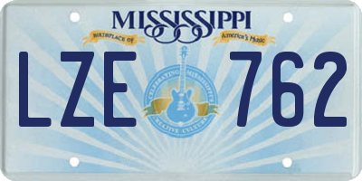 MS license plate LZE762
