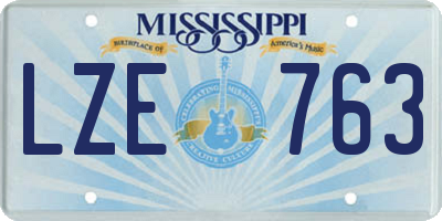 MS license plate LZE763